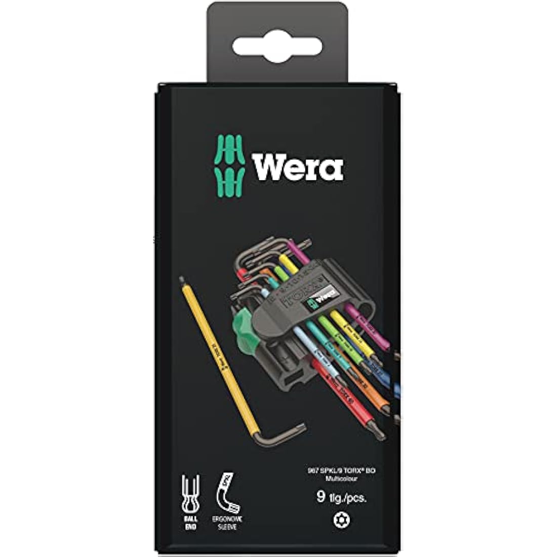 Wera 967SPKL/9BO Multicolour Torx BO L-Key Set, 9-Piece (TX8-TX40)