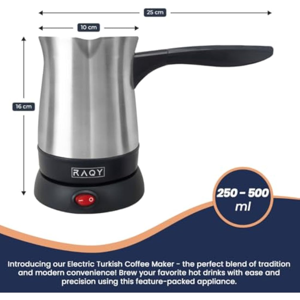 RAQY Electric Turkish Coffee Maker | 500ml Stainless Steel Boiler