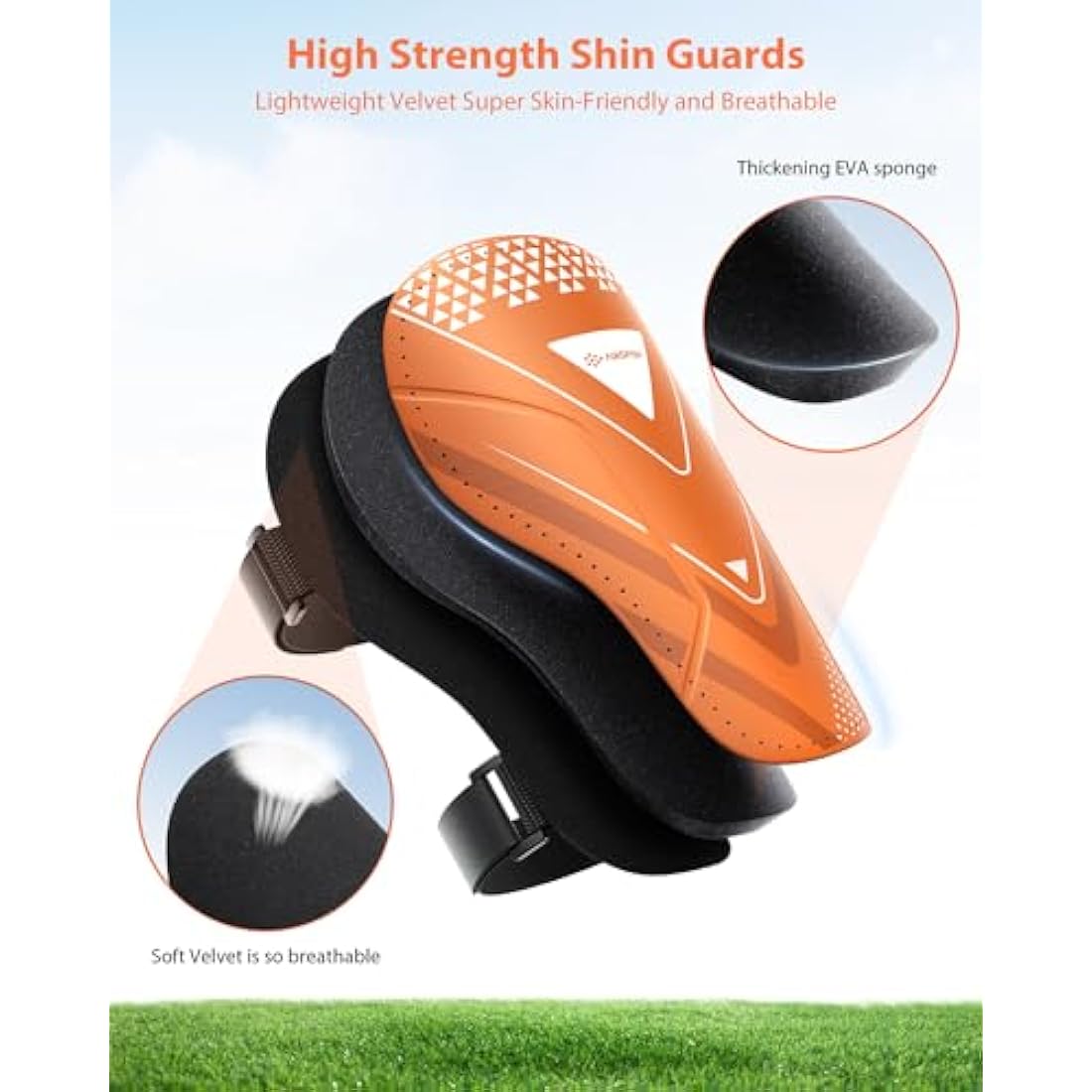 AirsFish Kids Football Shin Guards - CE Certified Soccer Shin Pads
