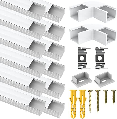 12-Pack U-Shape LED Aluminum Channel with Milky White Diffuser