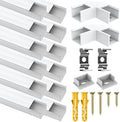 12-Pack U-Shape LED Aluminum Channel with Milky White Diffuser
