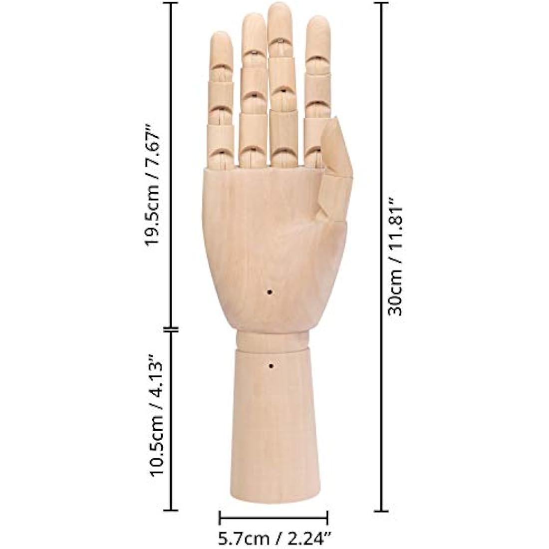 Belle Vous Wooden Mannequin Hands – 2 Pack Posable Art Drawing Models