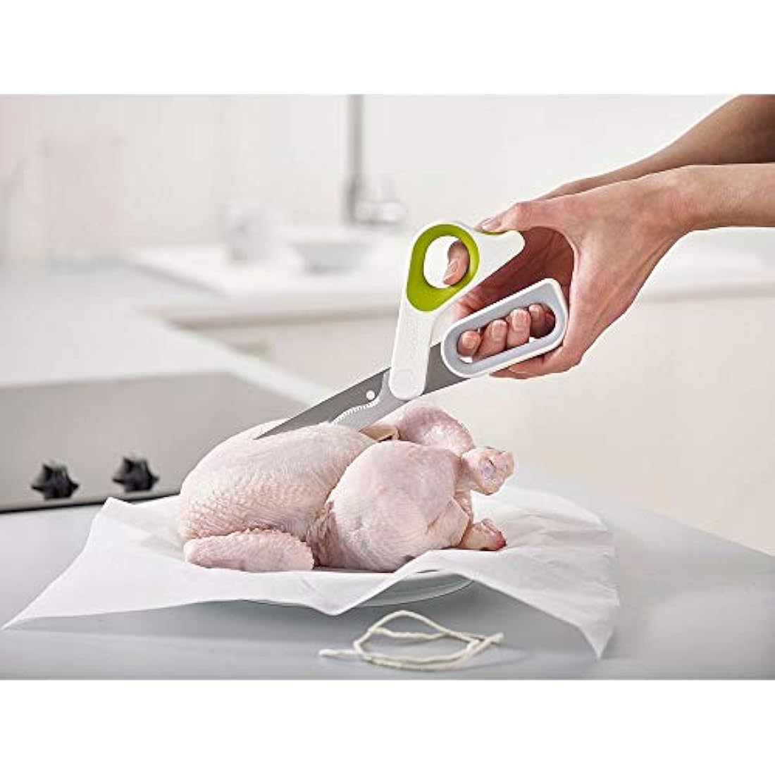 Joseph Joseph PowerGrip Kitchen Scissors with Herb Stripper – Green