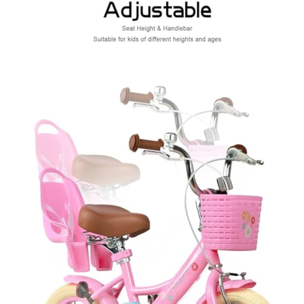 Glerc Maggie 16 Inch Girls Bicycle with Doll Seat and Basket