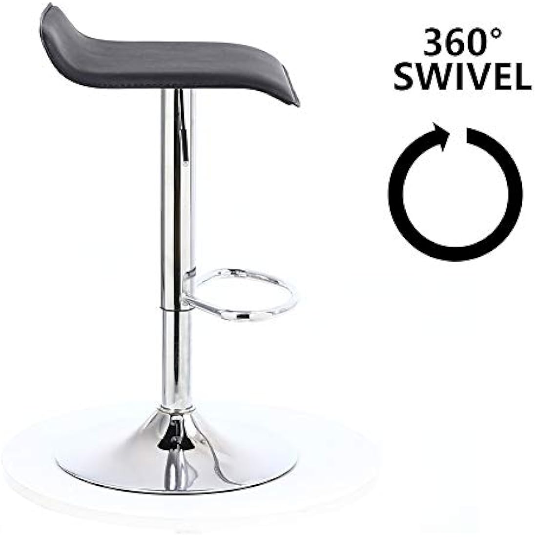 KKTONER Square PU Leather Swivel Bar Stools - Adjustable Counter Chair