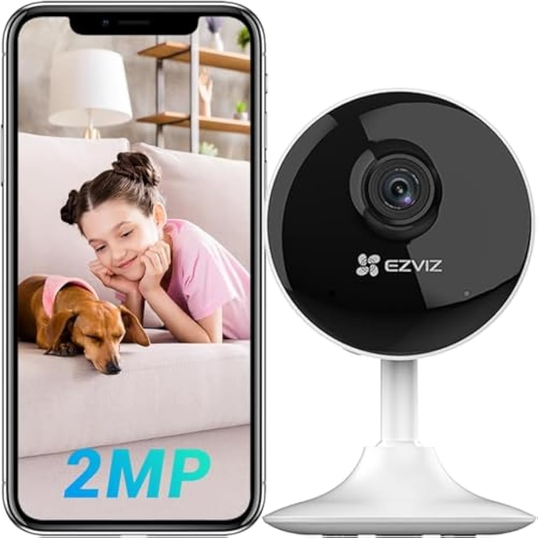 EZVIZ C1C 1080P Indoor WiFi Security Camera 2-Pack | Night Vision & Audio