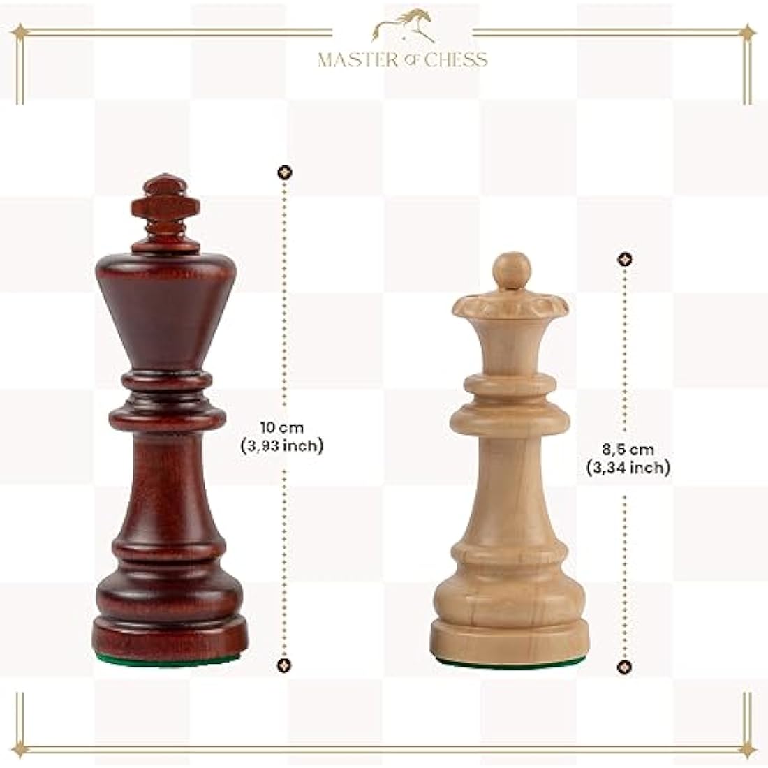 Master of Chess Staunton No. 7 Wooden Chess Pieces – Handmade Set