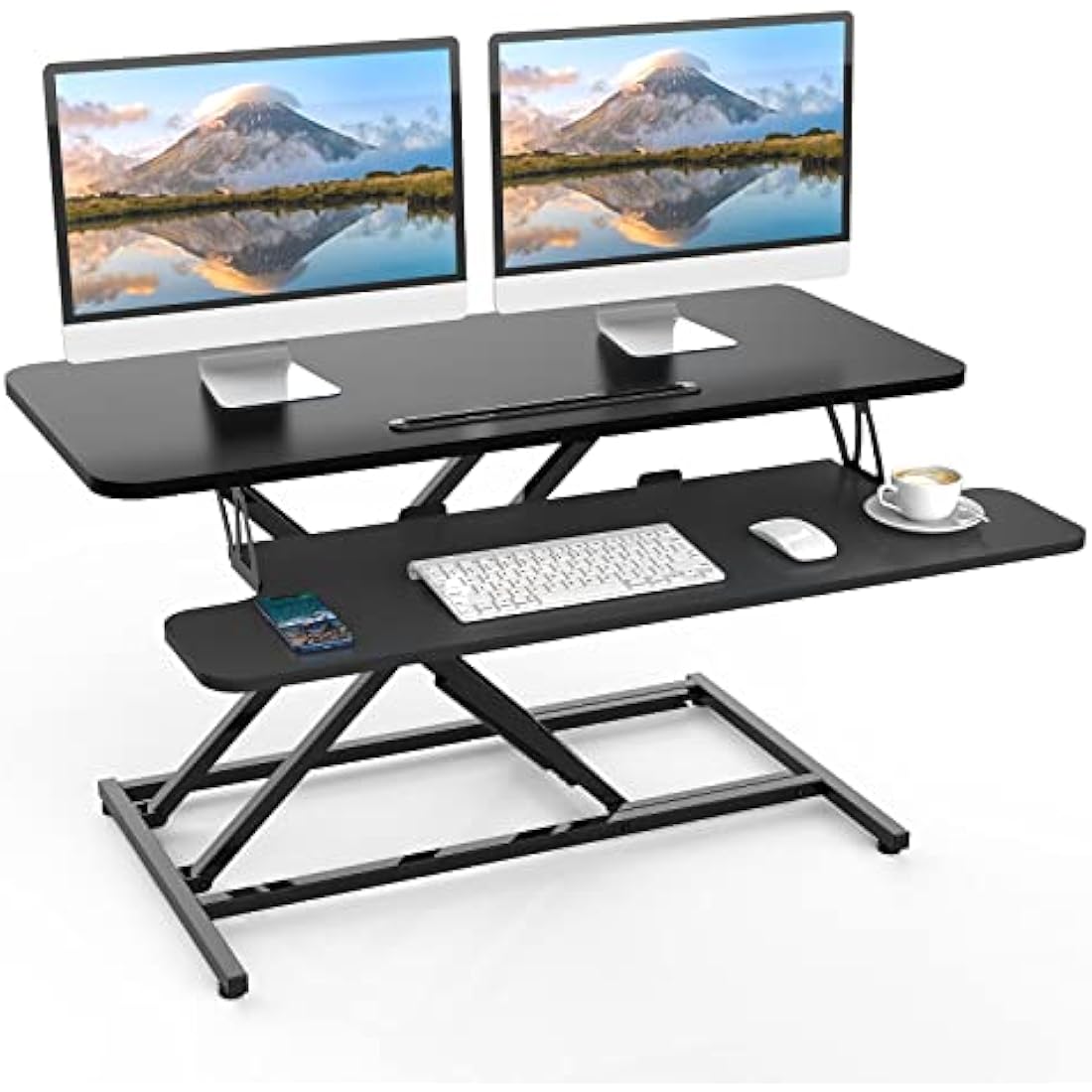 ERGOMAKER 36" Standing Desk Converter | Height Adjustable Dual Monitor Riser
