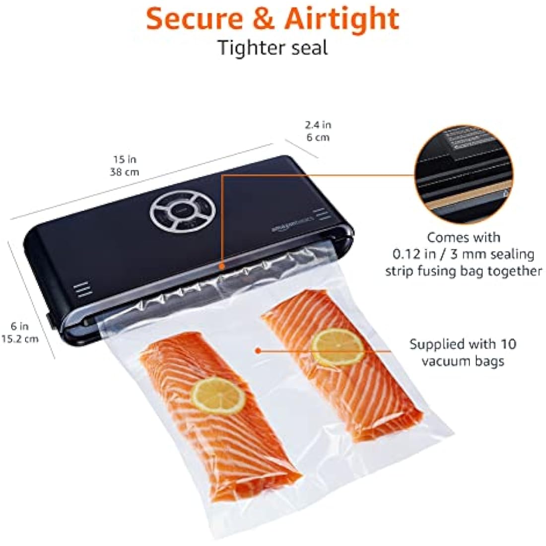 Jolof Store Vacuum Sealer Machine for Sous Vide – 30cm Seam, Black