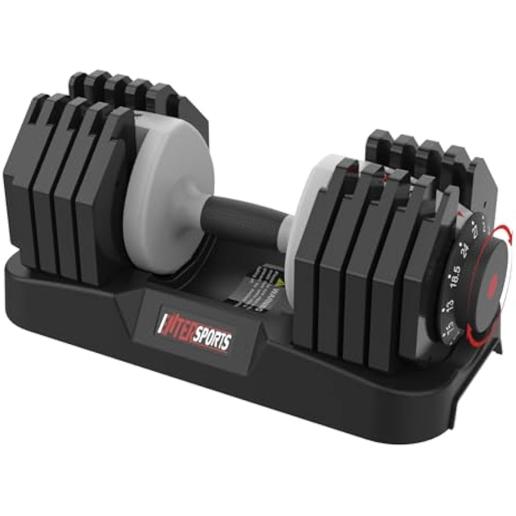 EnterSports Adjustable Dumbbell – 27kg Weight Set with Rotating Dial