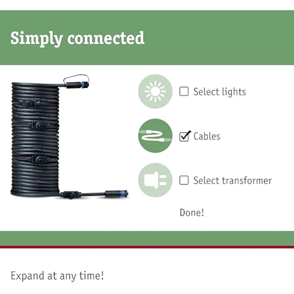 Paulmann Plug & Shine Outdoor Cable IP68 Waterproof 10m – 1-in-5 Out