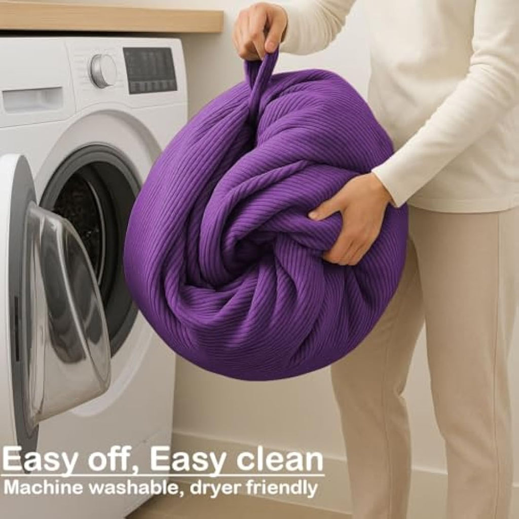 Nobildonna Corduroy Bean Bag Chair Cover – 300L Storage (Ultra Violet)