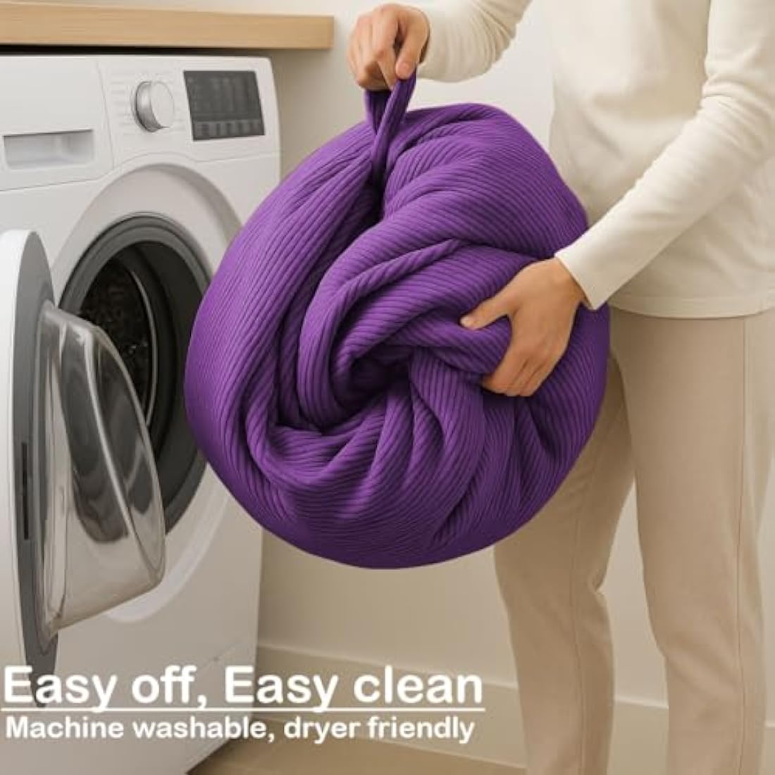Nobildonna Corduroy Bean Bag Chair Cover – 300L Storage (Ultra Violet)