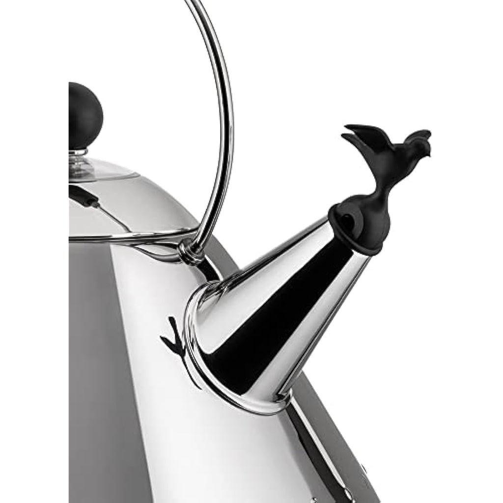Alessi 9093 Whistling Kettle – Stainless Steel Induction Kettle, Black