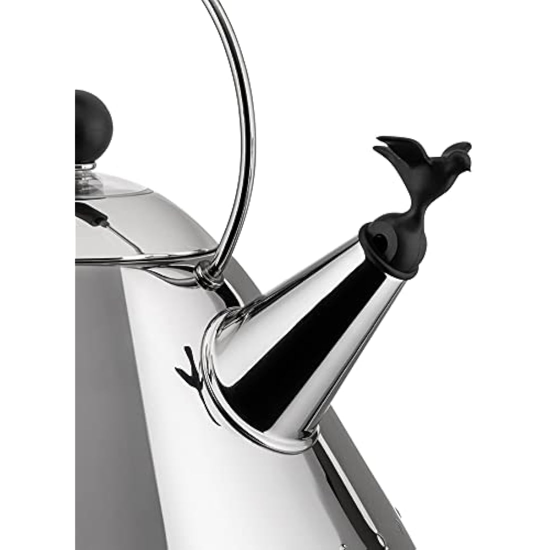 Alessi 9093 Whistling Kettle – Stainless Steel Induction Kettle, Black