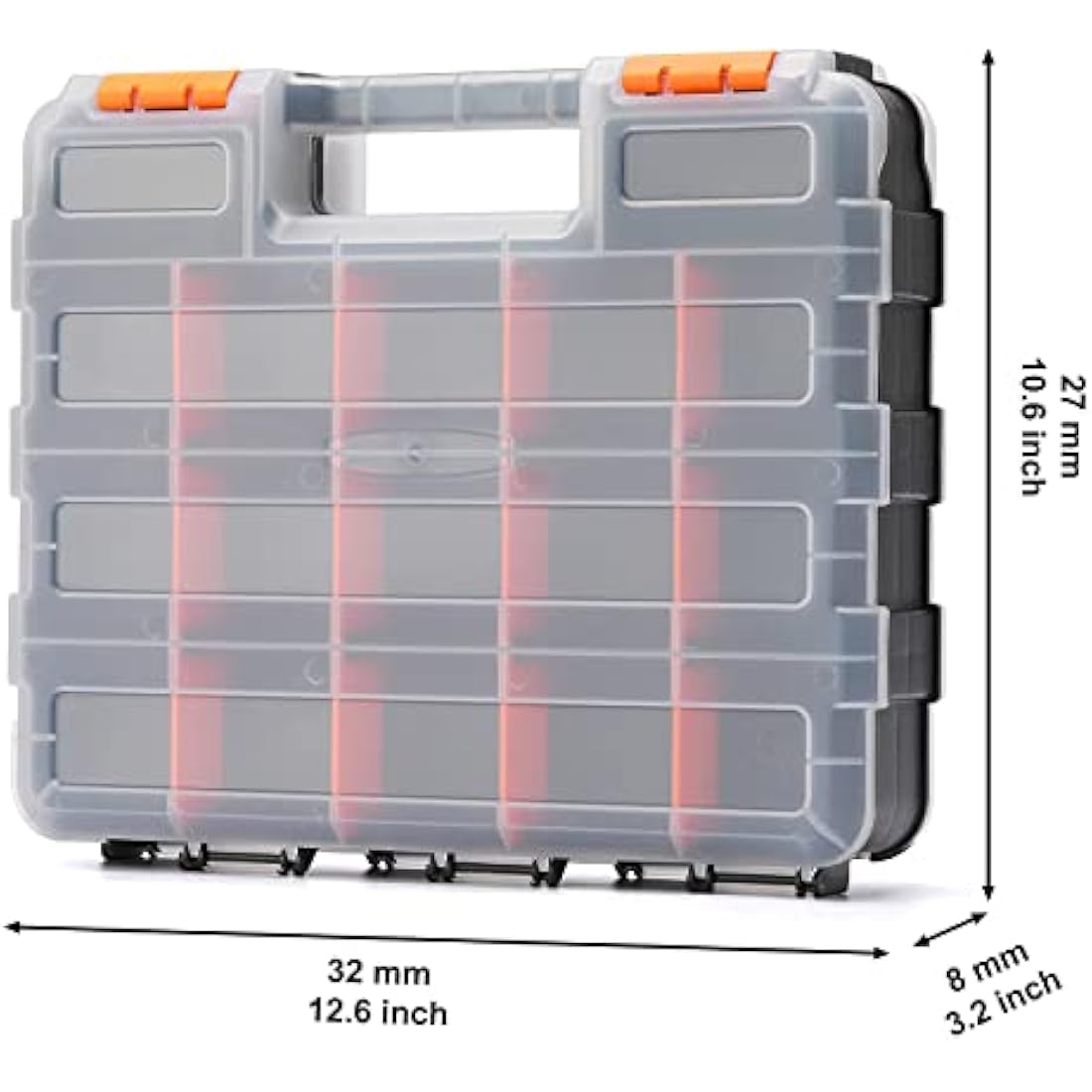 CASOMAN Double Side Tool Organizer – 48 Removable Dividers, 2-Pack
