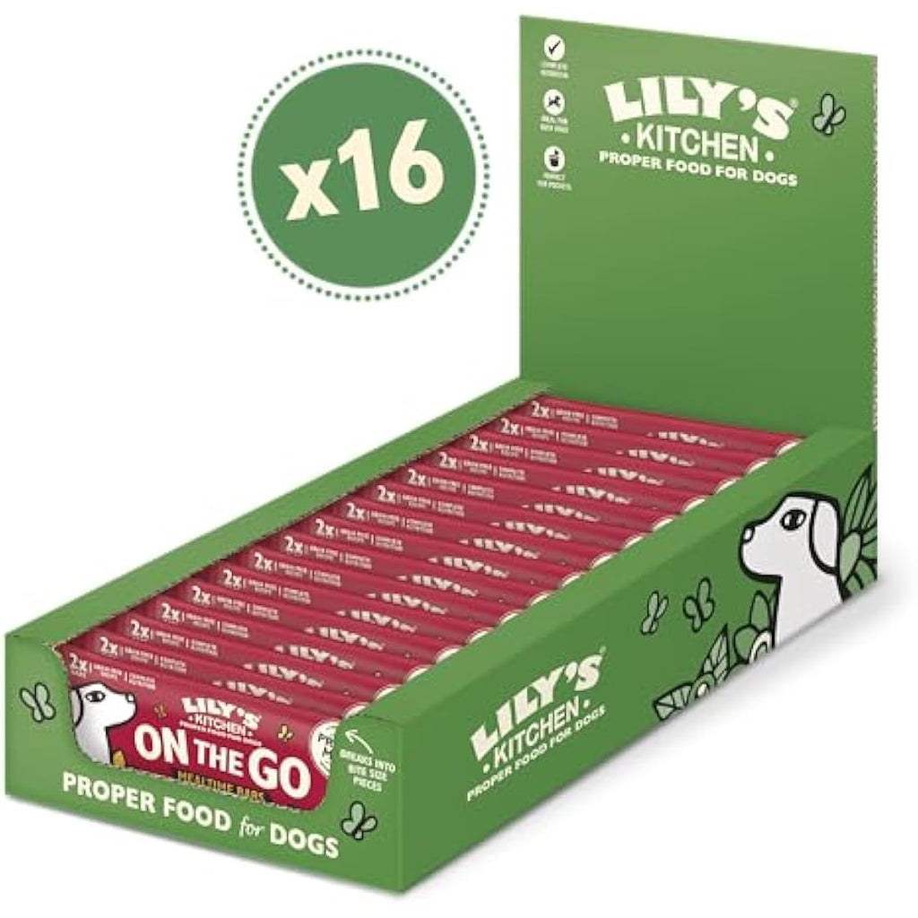 Lily's Kitchen Beef On the Go Bars | Grain-Free Dog Treats - 16 x 40g