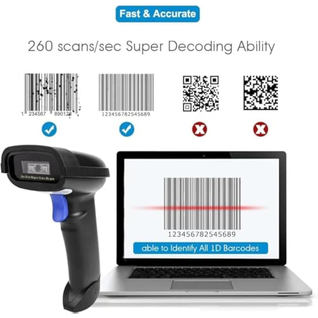 NETUM NT-1228BC Bluetooth CCD Barcode Scanner | Wireless 1D Imager