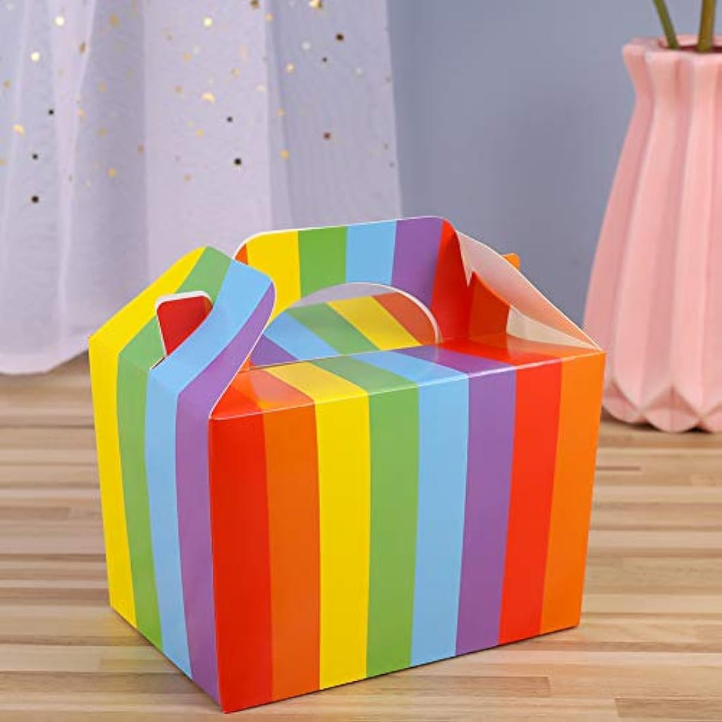 Rainbow Party Favor Boxes - 20 Pack Biodegradable Paper