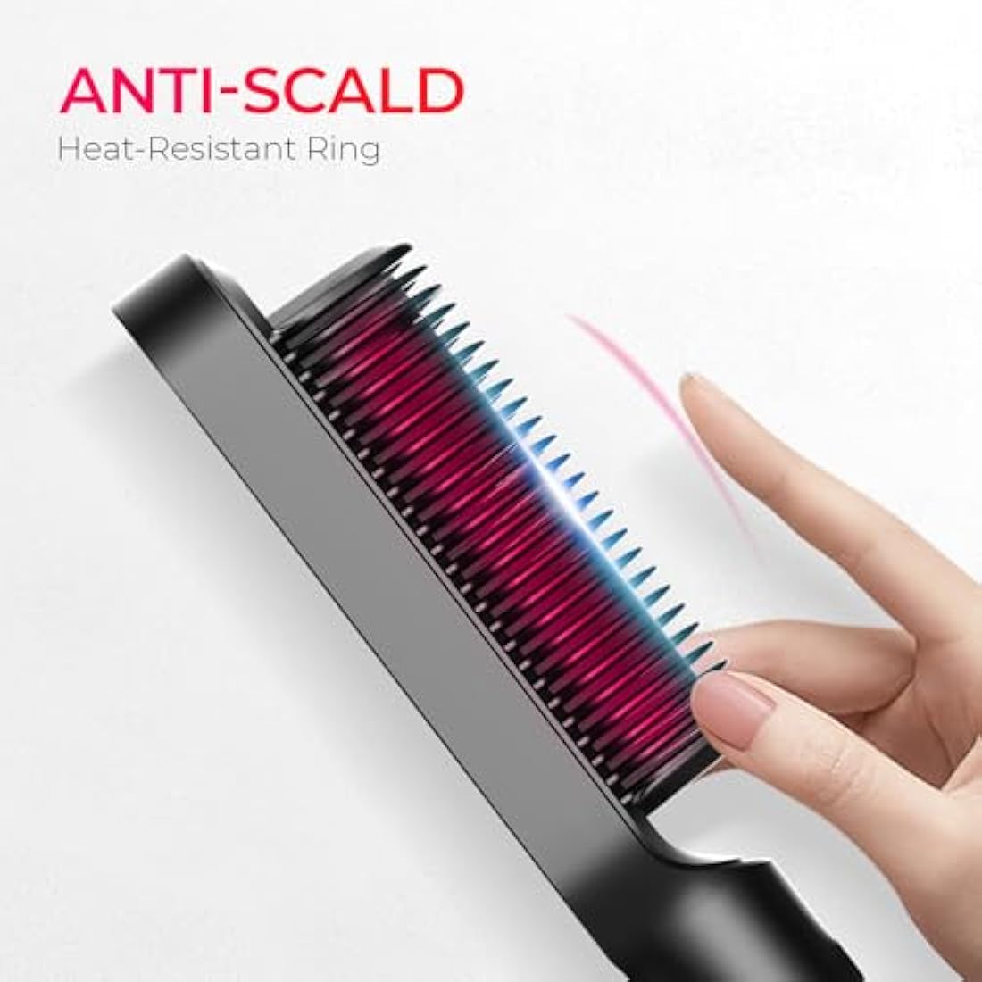 TYMO Hair Straightener Brush – Ionic 2-in-1 Flat Iron with 5 Temp Settings