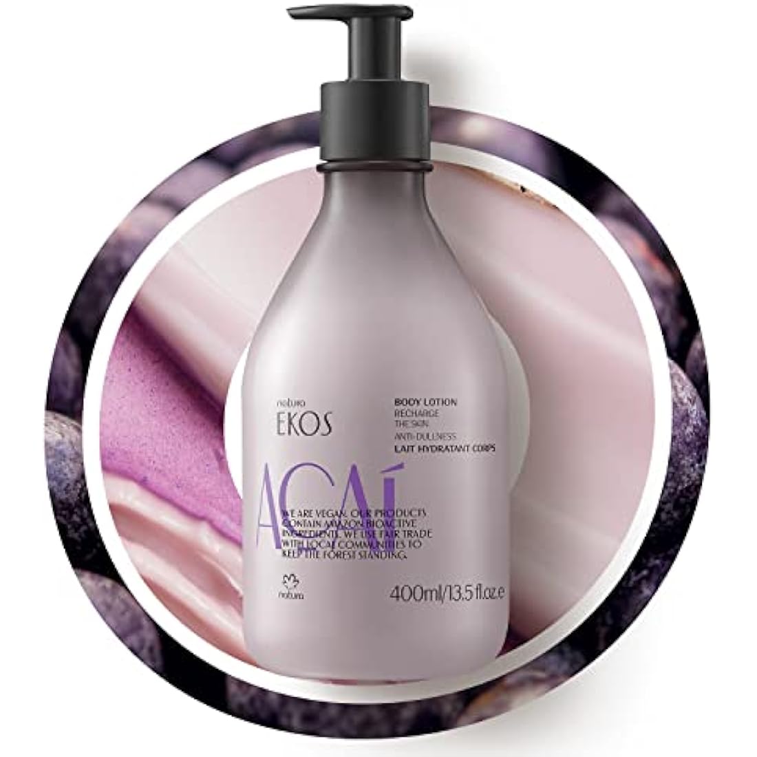 Natura Ekos Açaí Revitalizing Body Lotion – Vegan Skin Care – 13.5 fl oz