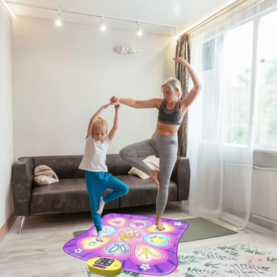 Sunlin Purple Dance Mat for Girls | 7 Game Modes & LED Lights Musical Toy