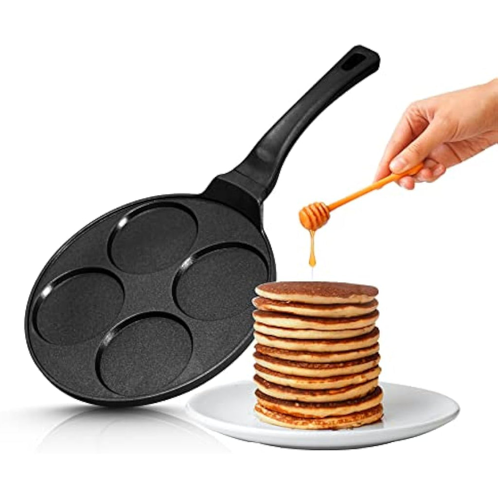 INTIGNIS 4-Hole Non-Stick Pancake Pan | Induction Ceramic Crepe Maker