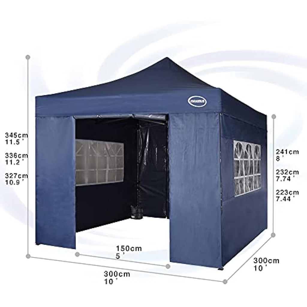 Jolof Store 3x3m Heavy Duty Pop Up Gazebo | Waterproof Market Stall - Blue