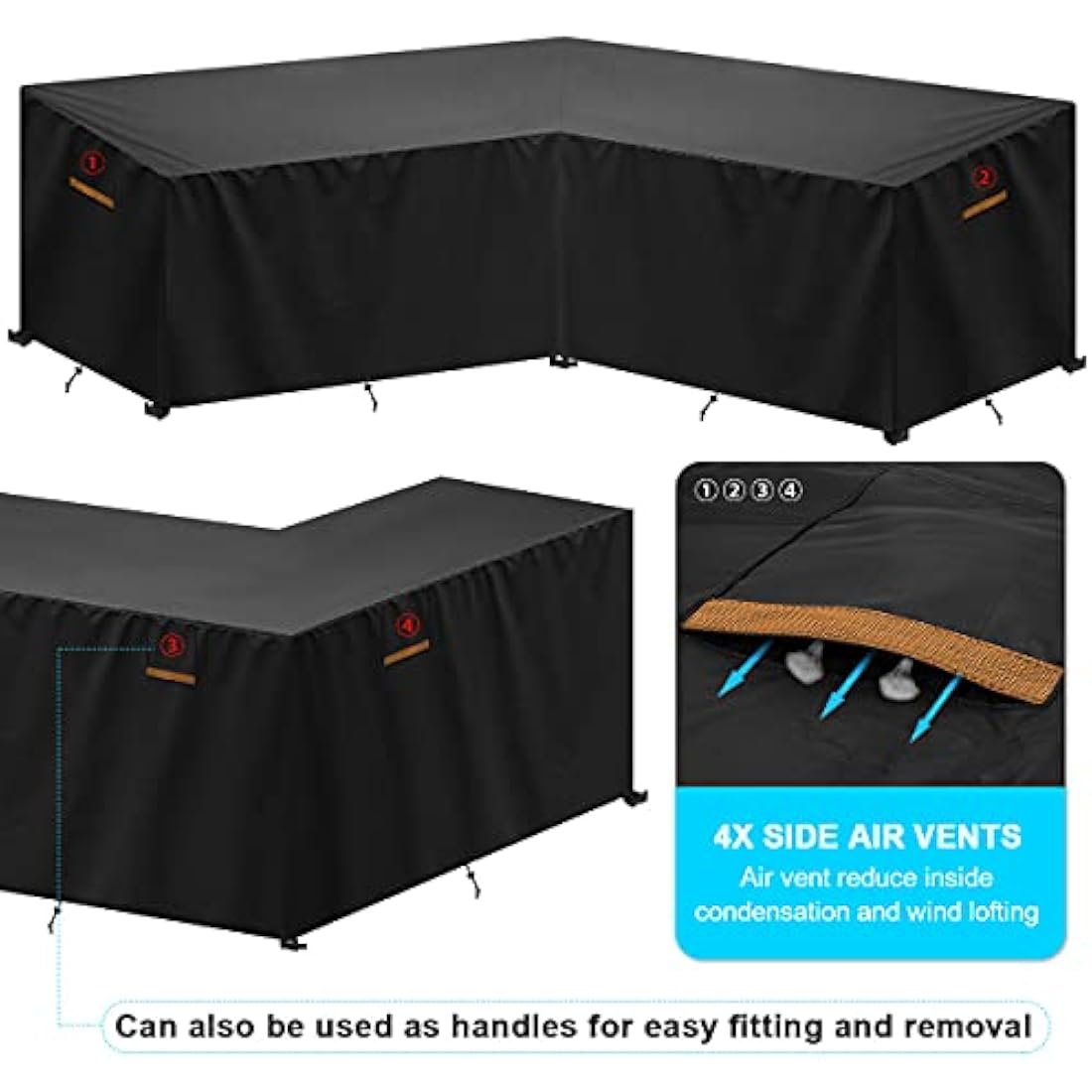 SanGlory V-Shape Garden Furniture Cover | Waterproof 420D Oxford Fabric