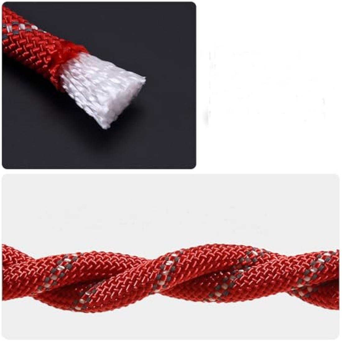 NorthPada 10mm x 30m Static Nylon Climbing Rope | Reflective Red