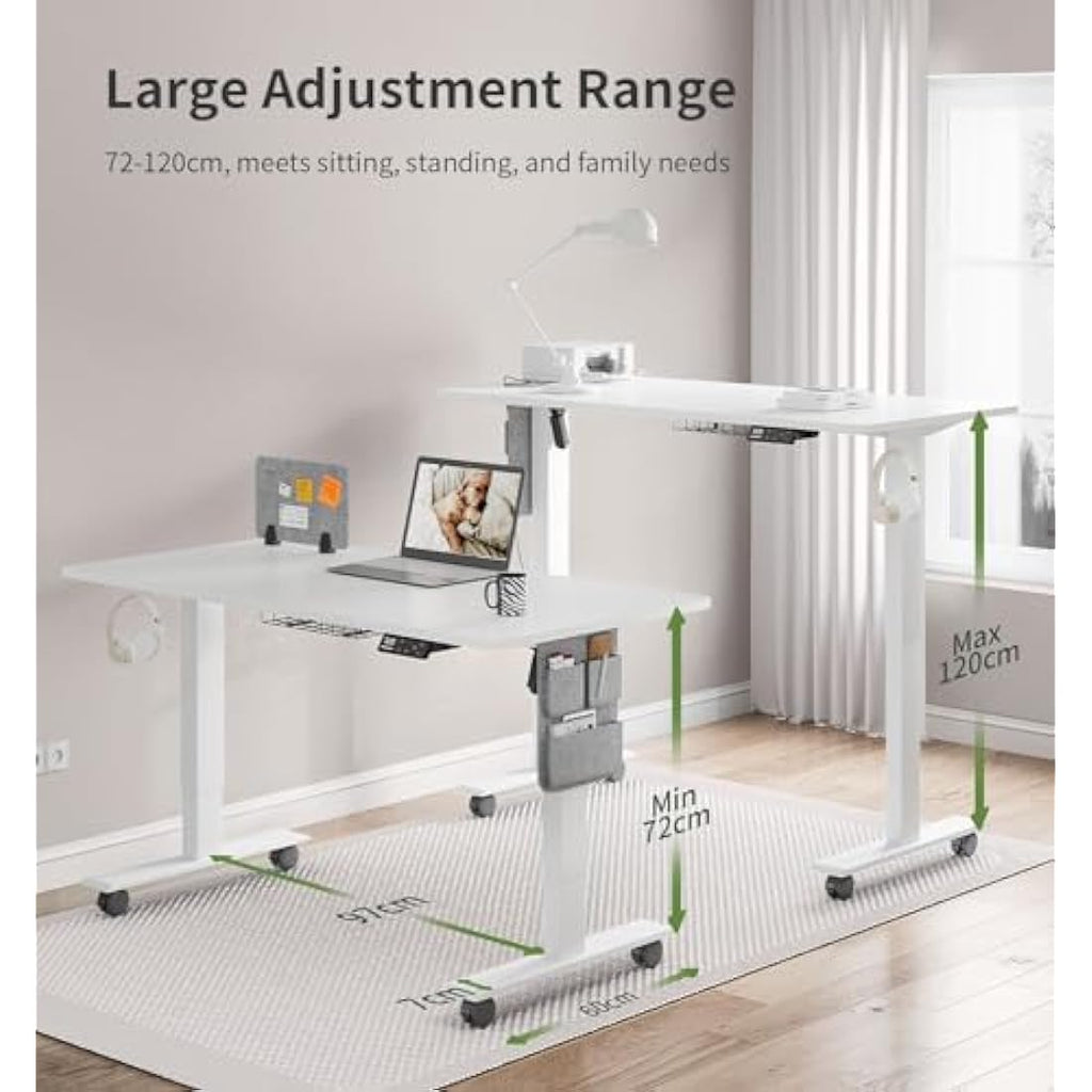 MAIDeSITe Electric Standing Desk – 120x60cm Height Adjustable Desk