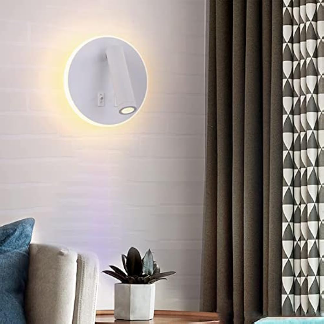 uksunvi LED Bedside Reading Wall Lamp – Adjustable 12W Sconce, White