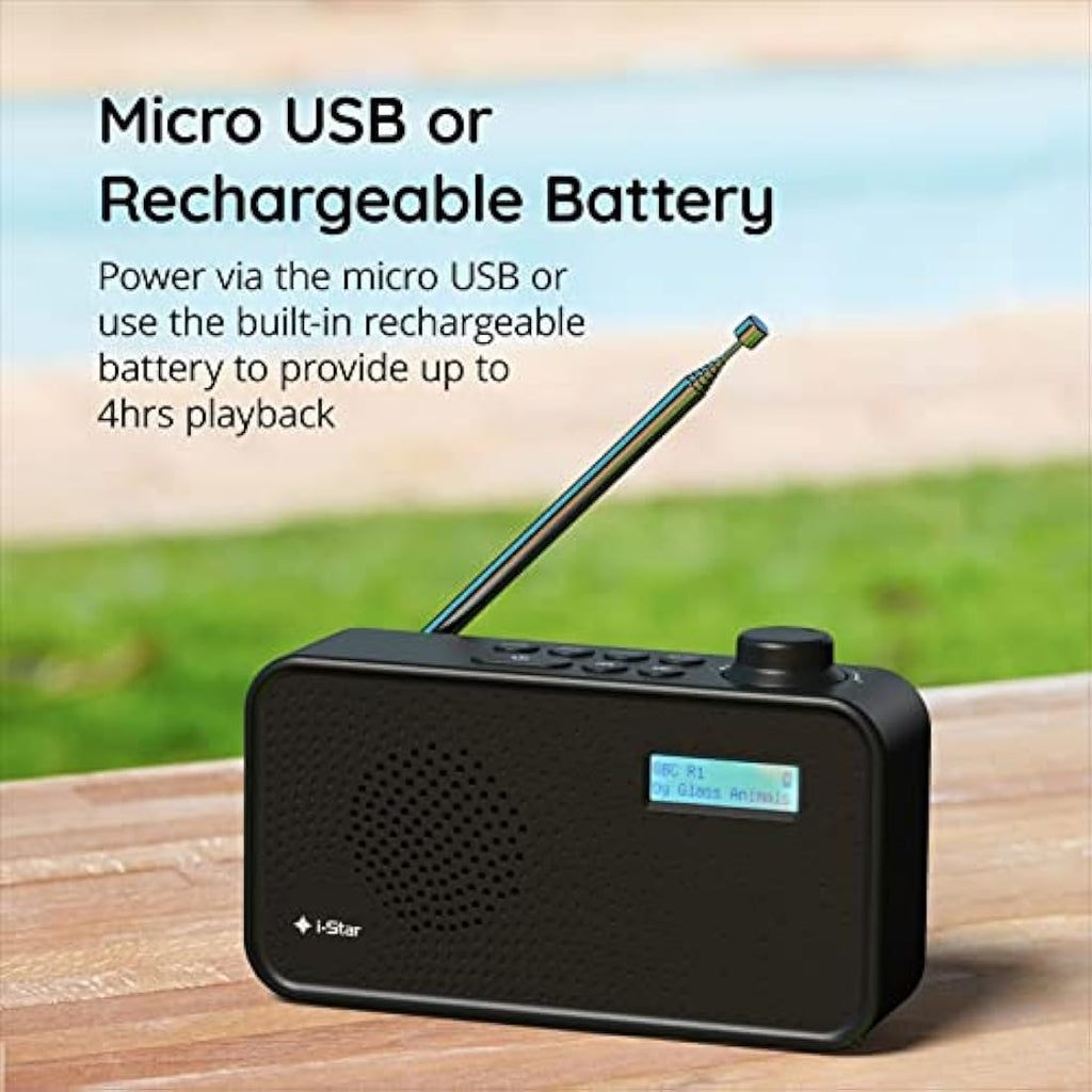 i-Star Portable DAB/DAB+ & FM Digital Radio – Battery or Mains Powered