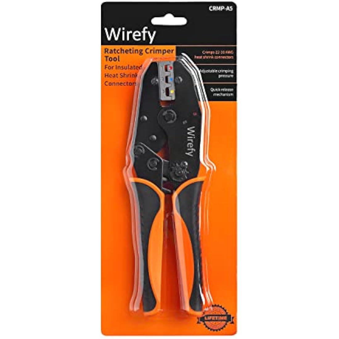 Wirefy Ratcheting Wire Crimper Tool for Heat Shrink Connectors, 22-10 AWG