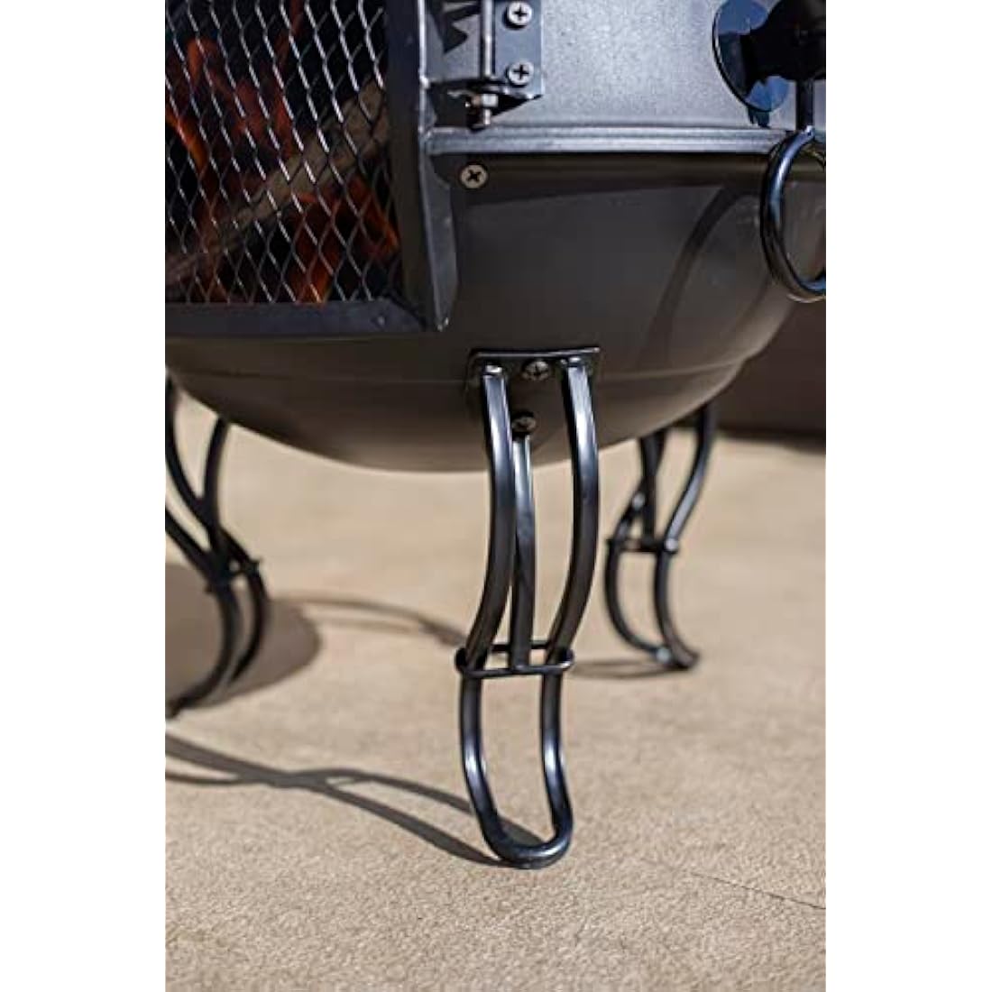Murcia Large Steel Chiminea | Black Patio Heater with BBQ Grill