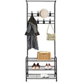 Innotic 3-Tier Shoe and Coat Rack Stand | 16 Hooks Matte Steel Organizer