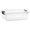 Superio Clear Storage Box with Lid, 16 Quart Plastic Container Bins for Organizing, Stackable Crates, BPA Free, Non Toxic, Odor Free
