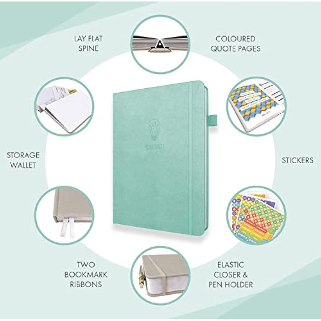 LUX Productivity Classic Undated Weekly Planner – Duck Egg Blue PU Leather