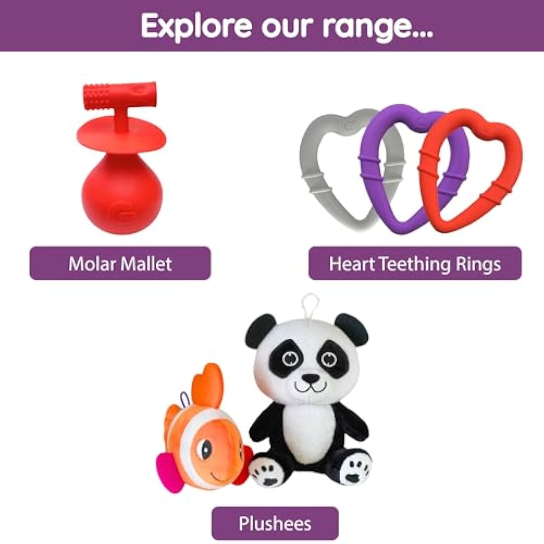 Gummee Silicone Teething Rings – 6-Piece Cooling Baby Links for 3-6 Months