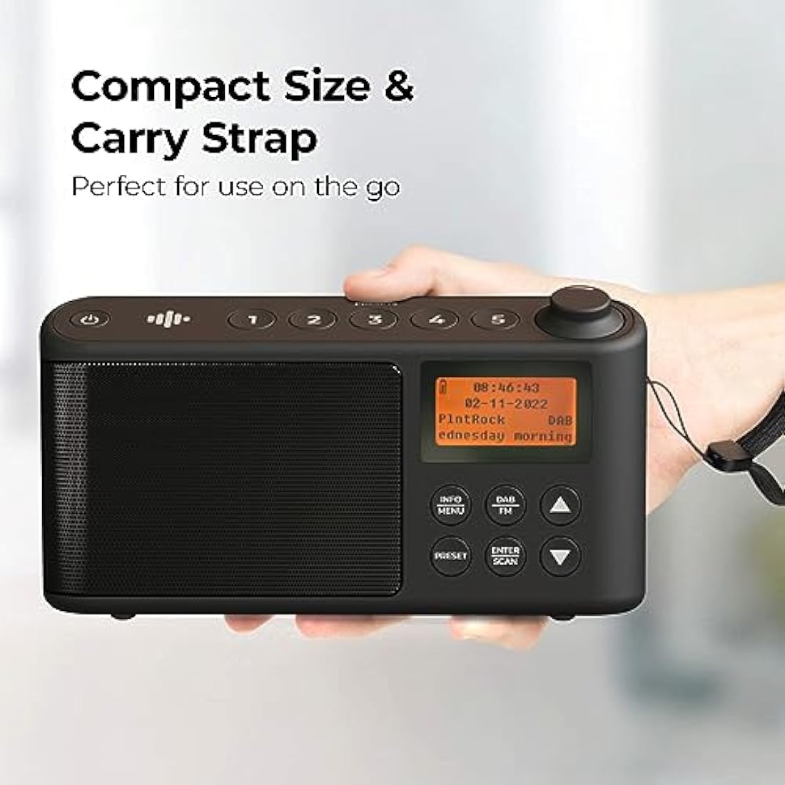 i-box Spectrum Portable DAB/DAB+ & FM Radio - 15H Battery & USB