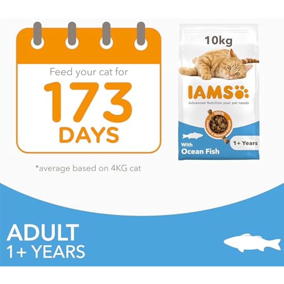 IAMS Adult Dry Cat Food – Ocean Fish 10kg – Immune Support Formula