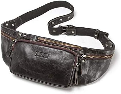 Jolof Store Men's Leather Waist Pack – Waterproof Business Sling Bag