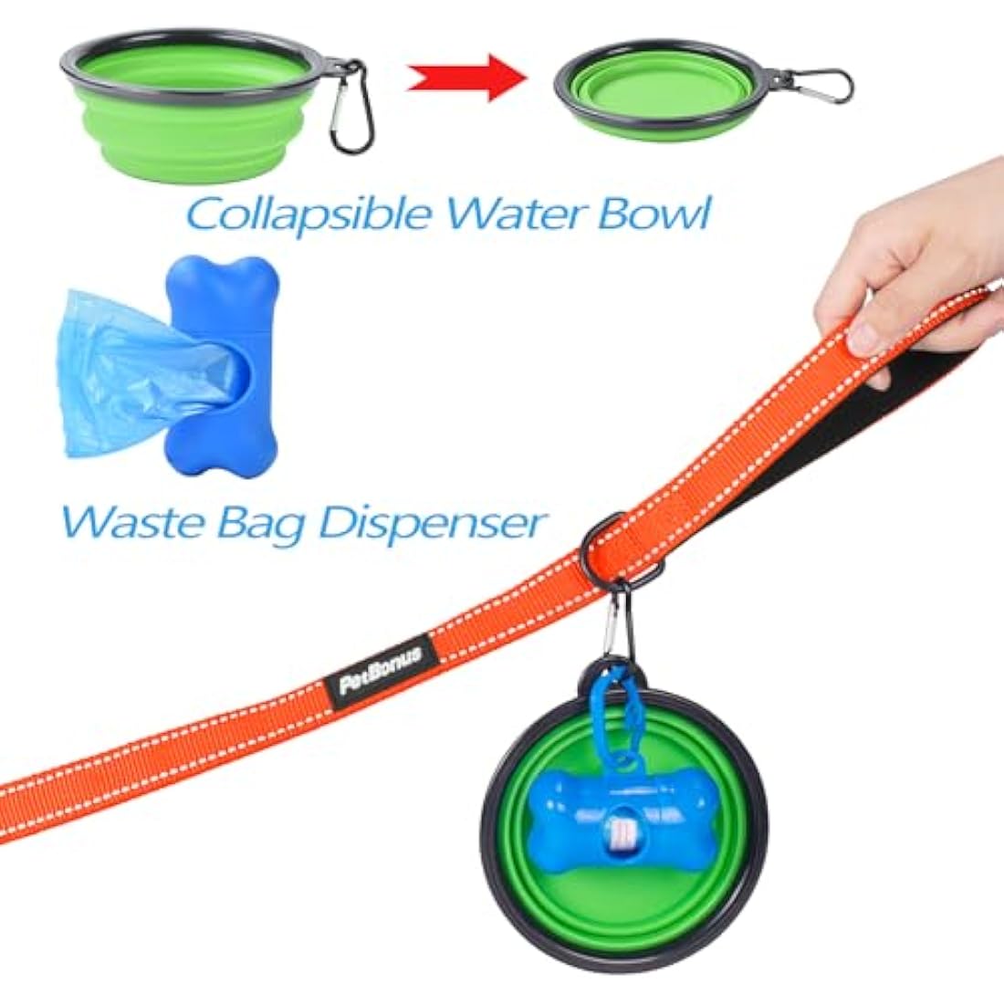 PetBonus Double Dog Leash – No Tangle Reflective Dual Lead with 4 Handles