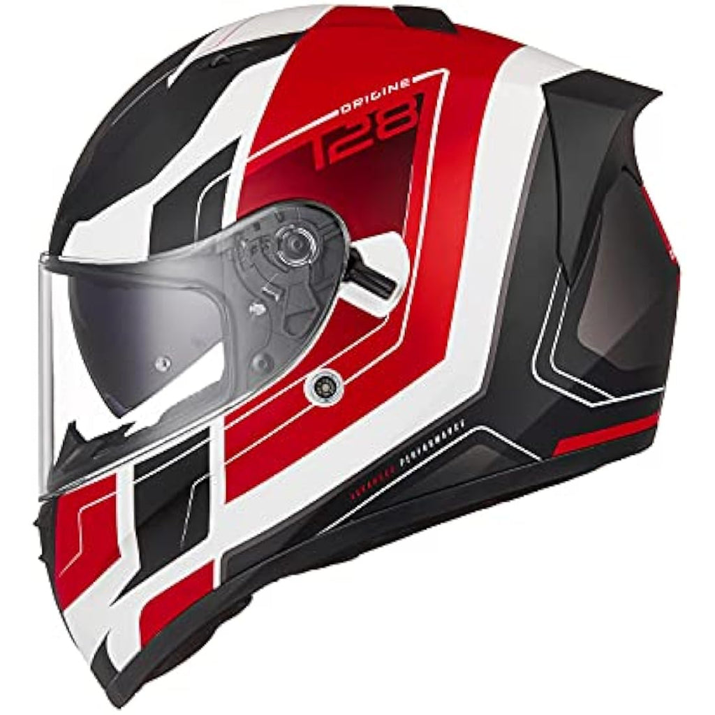 Origine Strada Full Face Motorcycle Helmet - Dual Visor - Red/White XL