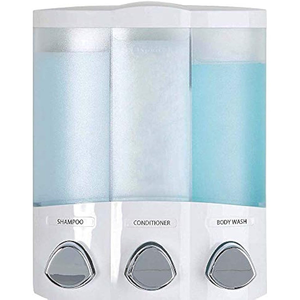 Better Living Euro Trio 3-Chamber Shower Soap Dispenser - White