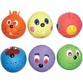 Jolof Store Latex Squeaky Face Balls – 6 Pack Soft Puppy Dog Toys