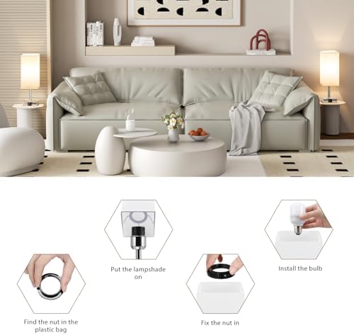 Jolof Store Touch Control Bedside Lamps Set of 2 | 3-Way Dimmable USB C+A
