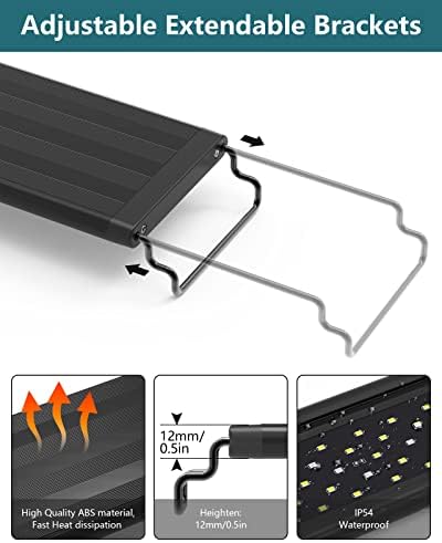 SEAOURA Full Spectrum LED Aquarium Light with Timer for 118-137cm Tanks