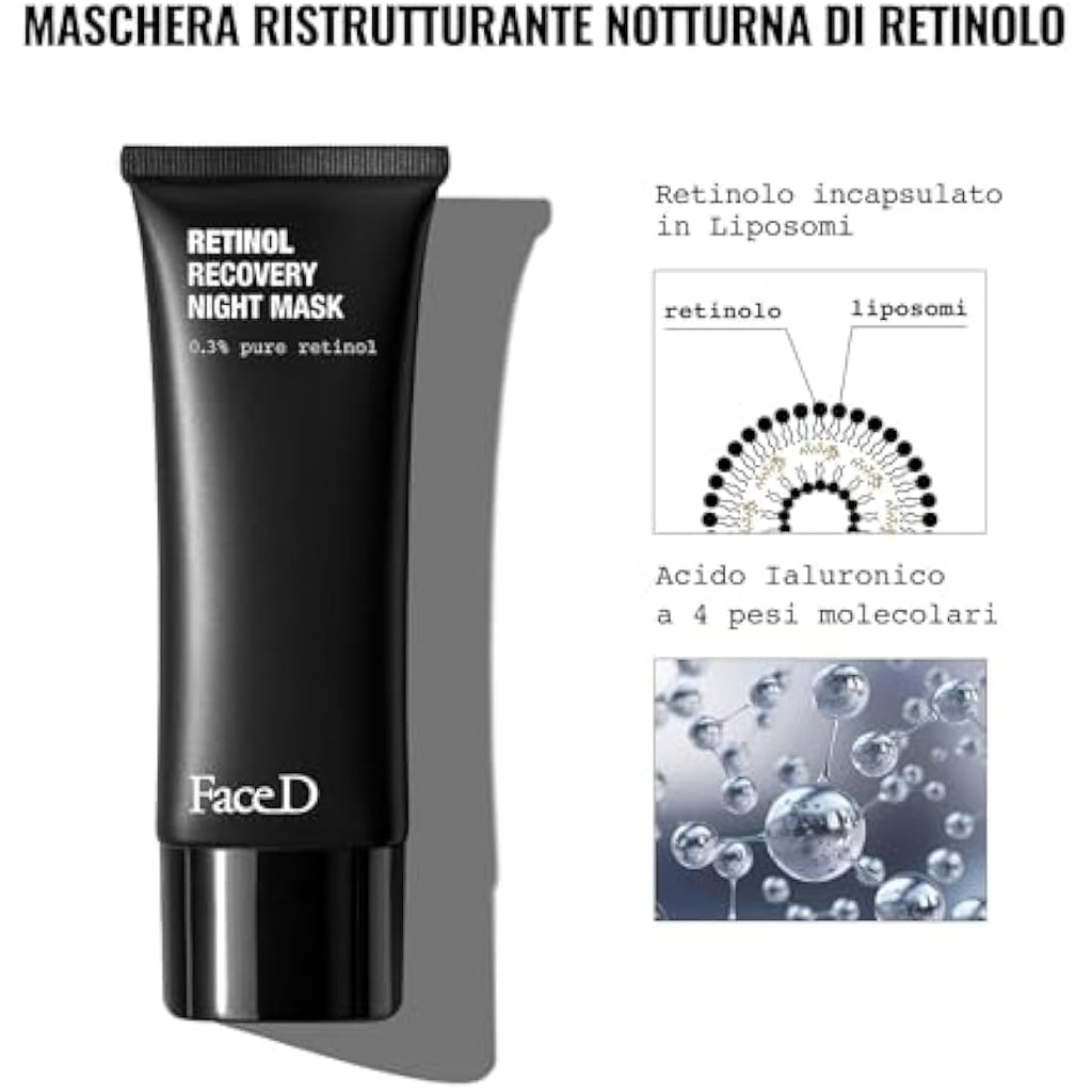 Face D Retinol Night Restructuring Mask – Anti-Aging Skincare 75ml