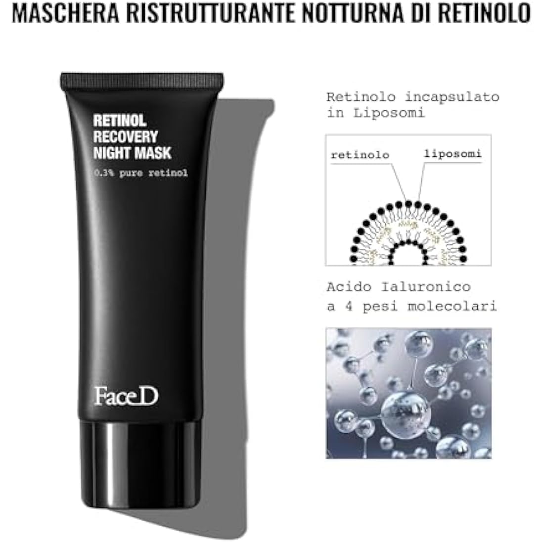 Face D Retinol Night Restructuring Mask – Anti-Aging Skincare 75ml